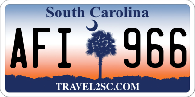 SC license plate AFI966