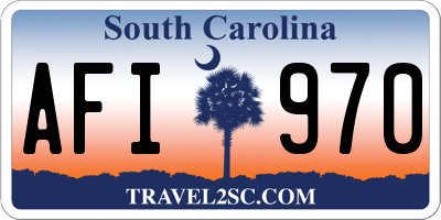 SC license plate AFI970