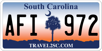 SC license plate AFI972
