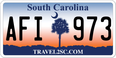 SC license plate AFI973