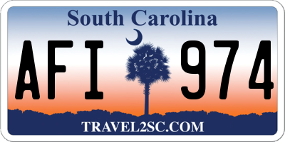 SC license plate AFI974