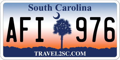 SC license plate AFI976