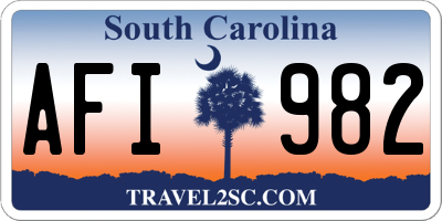 SC license plate AFI982