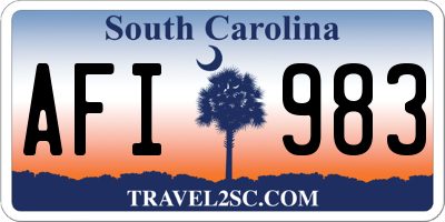 SC license plate AFI983