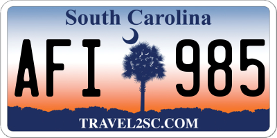 SC license plate AFI985