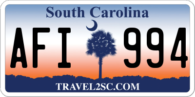 SC license plate AFI994