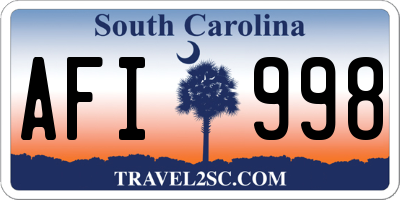 SC license plate AFI998