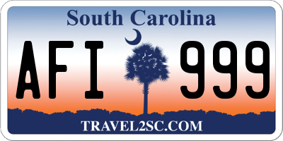 SC license plate AFI999