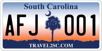 SC license plate AFJ001