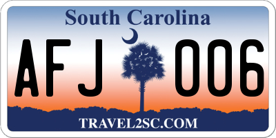 SC license plate AFJ006