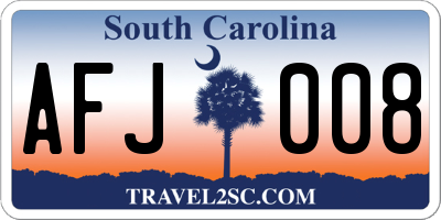 SC license plate AFJ008
