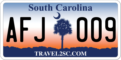 SC license plate AFJ009