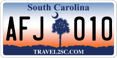 SC license plate AFJ010