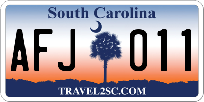 SC license plate AFJ011