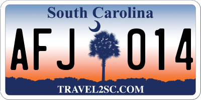 SC license plate AFJ014