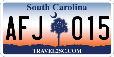 SC license plate AFJ015