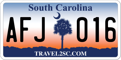 SC license plate AFJ016