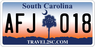 SC license plate AFJ018