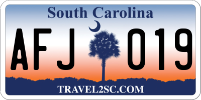 SC license plate AFJ019