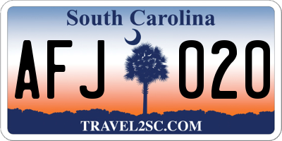 SC license plate AFJ020