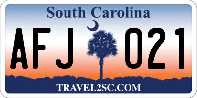 SC license plate AFJ021
