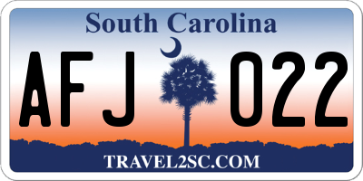 SC license plate AFJ022