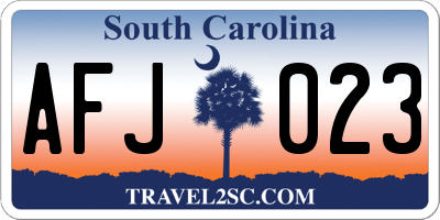 SC license plate AFJ023