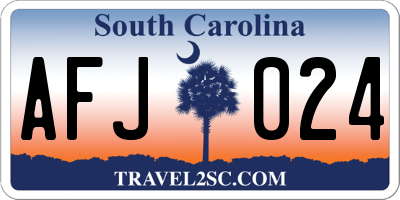 SC license plate AFJ024