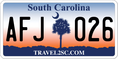 SC license plate AFJ026