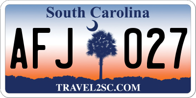 SC license plate AFJ027
