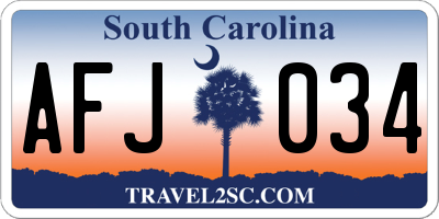 SC license plate AFJ034
