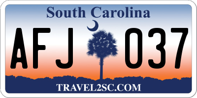 SC license plate AFJ037