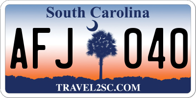 SC license plate AFJ040