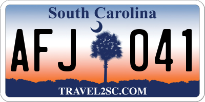 SC license plate AFJ041