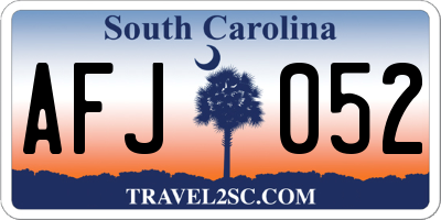 SC license plate AFJ052