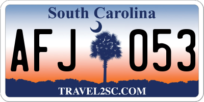 SC license plate AFJ053