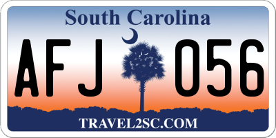 SC license plate AFJ056
