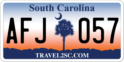 SC license plate AFJ057