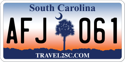 SC license plate AFJ061