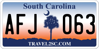 SC license plate AFJ063