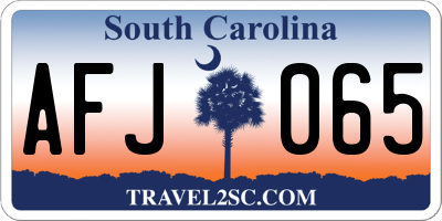 SC license plate AFJ065