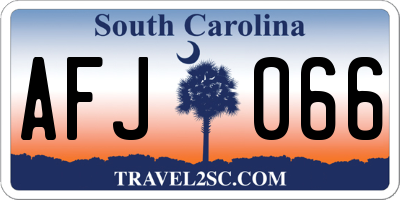 SC license plate AFJ066