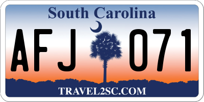 SC license plate AFJ071