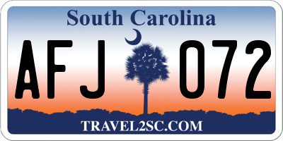 SC license plate AFJ072