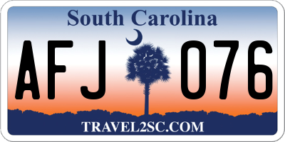 SC license plate AFJ076