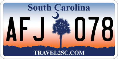 SC license plate AFJ078