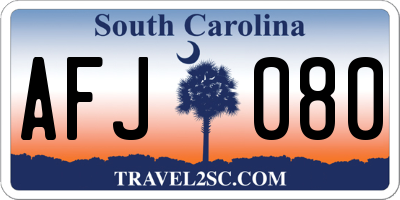 SC license plate AFJ080