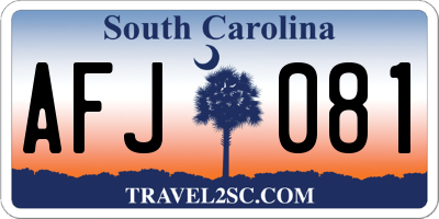 SC license plate AFJ081