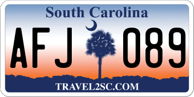 SC license plate AFJ089