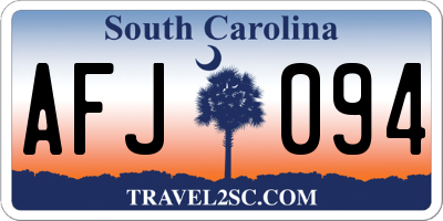 SC license plate AFJ094